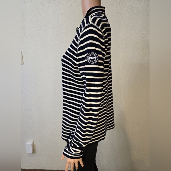 Ralph Lauren LRL Active Sweatshirt Top Womens XL  Long Sleeve Striped 1/4 Zip - Picture 6 of 9